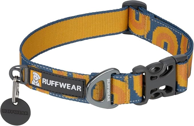 Ruffwear, Crag Dog Collar, Stylish Adventure Collar with Premium Reflective Design, Quick Release Buckle, Lightweight All-Day Comfort, Canyon Oxbow, 14"-20"