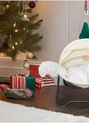 Cat Bed, Pet Hammock Bed for Cats and Dogs, Comfortable and Breathable Elevated Cat & Dog Nest, Easy to Assemble, Cover Removable and Washable, Suitable for Indoor and Outdoor Use (Cream)