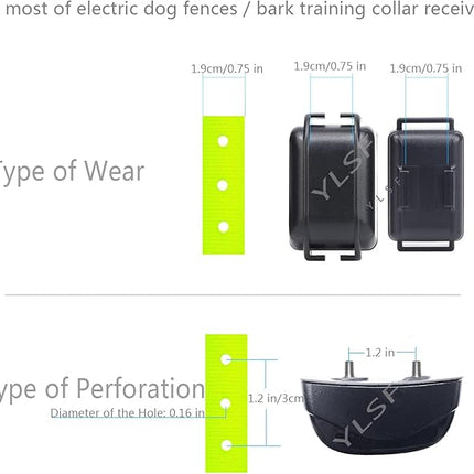 Dog Collar Strap for Most of Electronic Training Shock Collar Receivers-Adjustable Durable Waterproof Odorless 3/4 Inch Collar Replacement for Barking Fence-Pet TPU Collar Strap