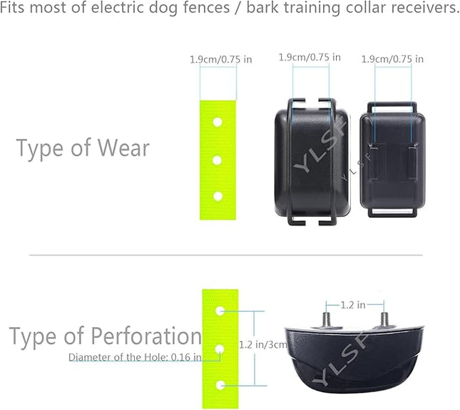 Dog Collar Strap for Most of Electronic Training Shock Collar Receivers-Adjustable Durable Waterproof Odorless 3/4 Inch Collar Replacement for Barking Fence-Pet TPU Collar Strap