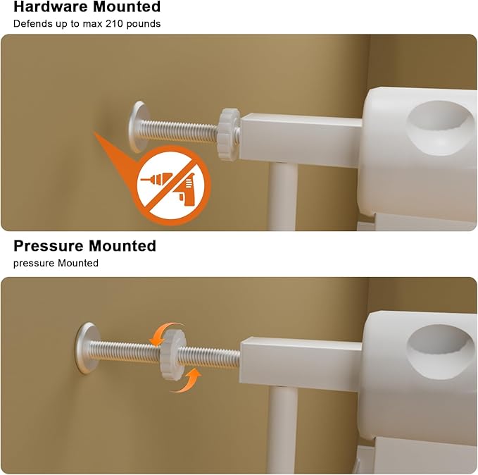 Wide Baby Gate for Stairs Doorways Pressure Mounted Baby Gate Walk Through Child Gates for Kids or Pets Indoor Safety Gates 34 to 38.5 Inch Wide