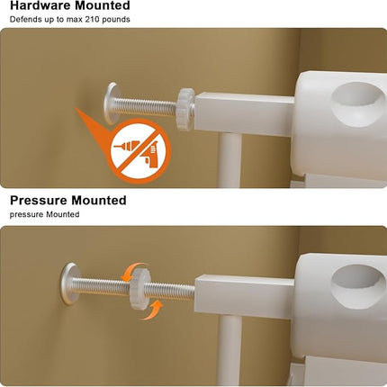 HOOEN Extra Wide Baby Gates 67-71.5 Inch Child Safety Gates for Stairs Doorways Hallway Indoor Pressure Mounted Walk Through Gate for Kids or Pets