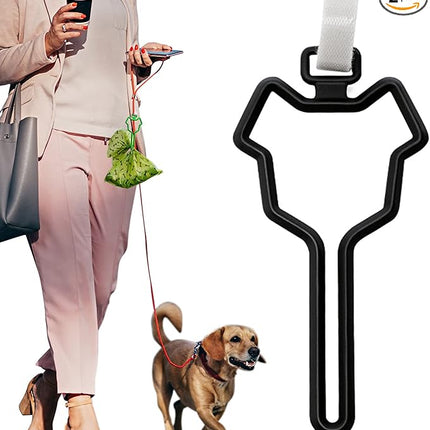 Dalzom® 2Pcs Dog Poop Bag Holder, Premium Waste Bag Holder Carrier for Leash, Dog Poop Bag Dispenser for Walking Running Bicycle Accessory (Black)