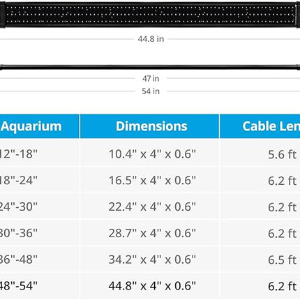 NICREW ClassicLED Plus LED Aquarium Light with Timer, 32 Watts, for 48 to 54 Inch Fish Tank Light, Daylight and Moonlight Cycle