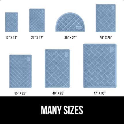 GORILLA GRIP Cat Litter Box Mat, 35x23, Water Resistant, US Designed Kitty Litter Trapping Mats, Easy to Clean, Scatter Control, Less Mess and Clean Floors, Kitten Supplies for Indoor Cats, Light Blue