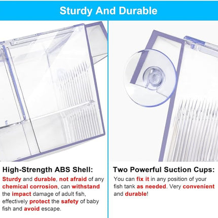 Fish Breeding Box Aquarium Holding Tank Transparent Fish Isolation Box Acclimation Hatchery Incubator Breeder for Betta Shrimp Clownfish Guppy
