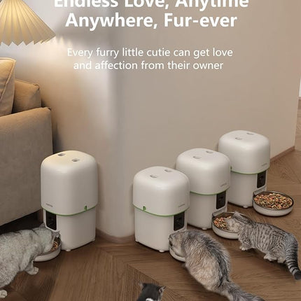 Automatic Cat Feeder with Camera - 5G WiFi Auto Cat Food Dispenser, 1080P HD Video with Night Vision, 1-15 Meals, 1-99 Portions, 2-Way Audio, Keeps Food Fresh, 4L Timed Pet Feeder Also for Dogs