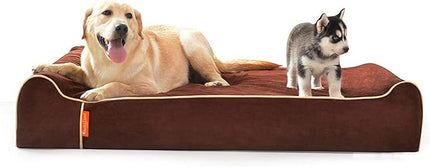 Laifug Orthopedic Memory Foam Extra Large Dog Bed Pillow(50"x36"x10", Chocolate) Durable Water Proof Liner & Removable Washable Cover & Smart Design