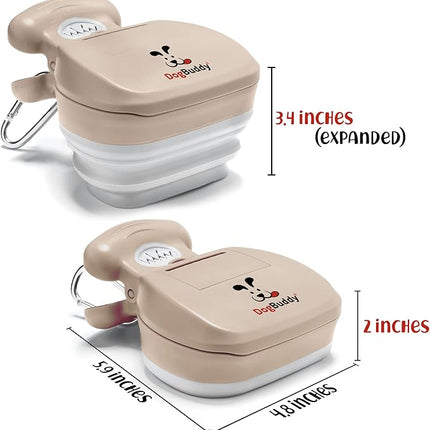 DogBuddy Pooper Scooper, Portable Dog Pooper Scooper, Poop Scooper for Small and Large Dogs, Pooper Scooper with Bag Attachment, Leash Clip and Dog Waste Bags Included (Medium, Taupe)