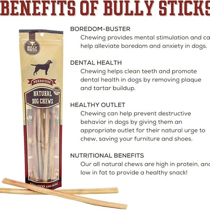 Bully Bunches Premium 6 Inch Standard Odor-Free Bully Sticks for Small to Medium Dogs & Puppies - Long Lasting Chews for Oral Care - All Natural, 100% Beef Dog Treats, Rawhide Free (10 Pk)