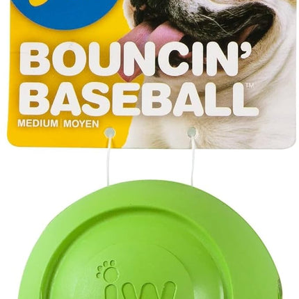 JW Pet Company iSqueak Bouncin' Baseball Dog Toy, Medium (Colors Vary)
