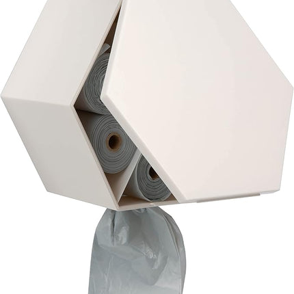 Leash Boss Dog Poop Bag Dispenser Wall Mount with Container for Extra Storage, Doggy Bag Holder for Pet Waste Stations, Includes 8 Rolls (120 Bags) of Unscented Pet Waste Bags