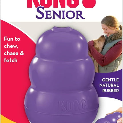KONG Senior - Dog Toy with Gentle, Natural Rubber - Durable Dog Toy for Older Dogs - Use Treats with Stuffable Chew Toy - Treat Toy for Chewing & Fetching - for Medium Dogs