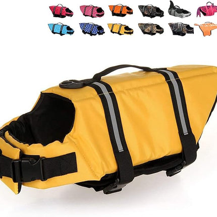 HAOCOO Dog Life Jacket Vest Saver Safety Swimsuit Preserver with Reflective Stripes/Adjustable Belt Dogs?Yellow,M