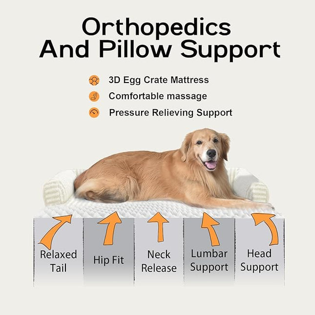 Dog Bed Medium Size Dog-Orthopedic Waterproof Bed for Dogs,Foam Couch Sofa with Washable Removable Cover & Non-Slip Bottom