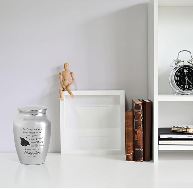 Artsy Woodsy Personalized Hedgehog Pet Memorial Cremation Mini Urn, Decorative Keepsake Small Urns for Ashes 2.56 inch, Remembrance Gifts for Pet Lovers in Loving Memory (04, 2.56x1.77)