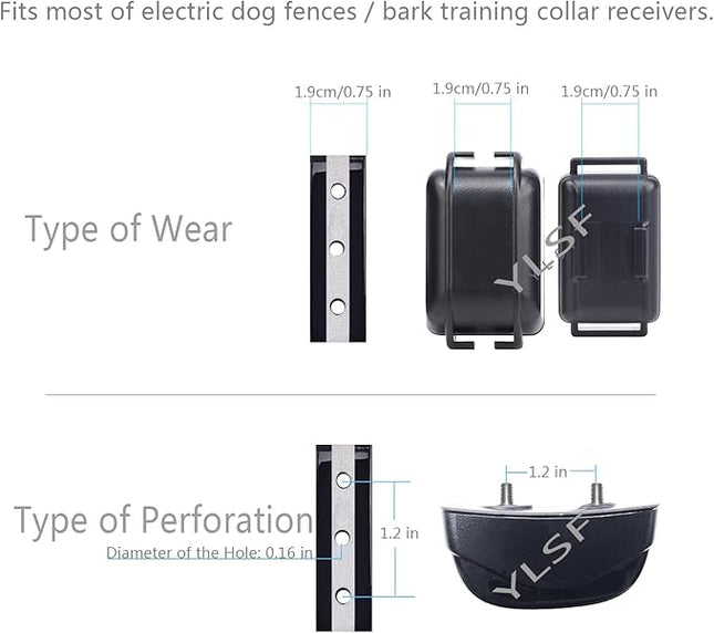 Dog Collar Strap for Most of Electronic Training Shock Collar Receivers-Adjustable Durable Waterproof Odorless 3/4 Inch Collar Replacement for Barking Fence-Pet TPU Collar Strap