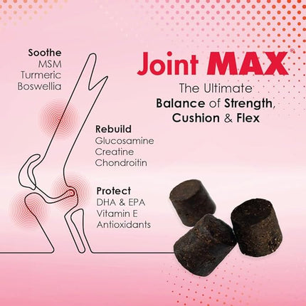 PHS Joint MAX Triple Strength (TS) Soft Chews for Dogs - Glucosamine, Chondroitin, MSM, Turmeric, Omega 3 - Hip and Joint Pain Relief and Support for Dogs - Made in USA - 30 Soft Chews