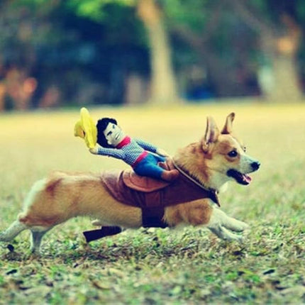 Hotumn Christmas Dog Costume Pet Costume Pet Suit Cowboy Rider Style Dog Halloween Costume Pet Funny Clothes (XS, Cowboy Rider)