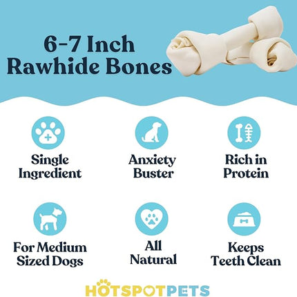 hotspot pets 10 Pack - 6-7 Inch Certified Facility Rawhide Dog Chews - from Grass Fed Brazilian Cows - Promotes Tooth Health and Good Behavior (10 Pack)
