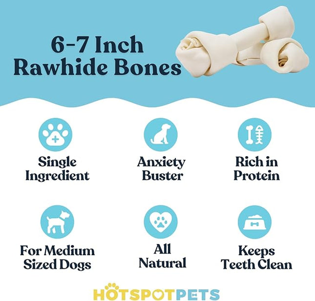 hotspot pets 10 Pack - 6-7 Inch Certified Facility Rawhide Dog Chews - from Grass Fed Brazilian Cows - Promotes Tooth Health and Good Behavior (10 Pack)