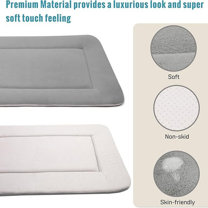 Magic Dog Extra Large Dog Bed Soft Dog Crate Pad Dog Mat, Jumbo 48 Inches Machine Washable Pet Bed Kennel Pad with Non-Slip Bottom, Gray
