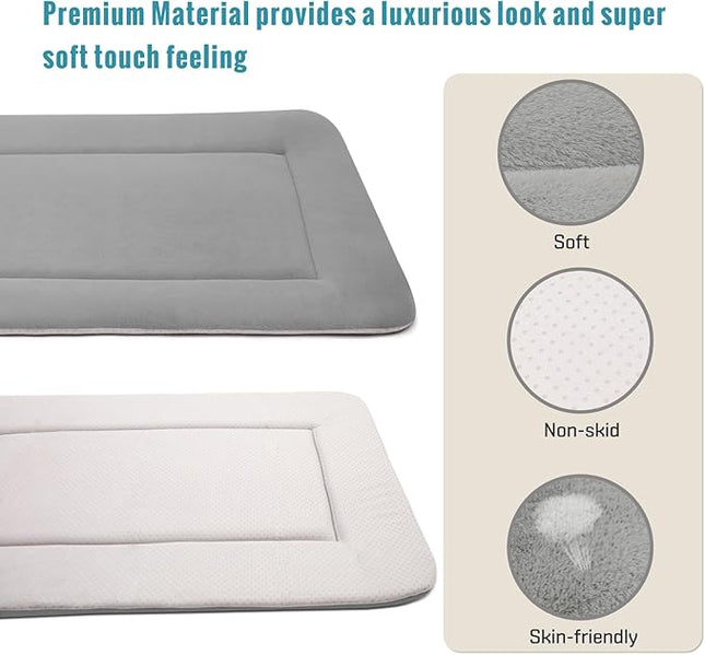 Magic Dog Extra Large Dog Bed Soft Dog Crate Pad Dog Mat, Jumbo 48 Inches Machine Washable Pet Bed Kennel Pad with Non-Slip Bottom, Gray