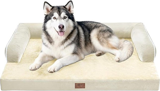 Dog Bed Large Sized Dogs-Orthopedic Waterproof Bed for Dogs,Large Dog Beds with Washable Removable Cover & Non-Slip Bottom