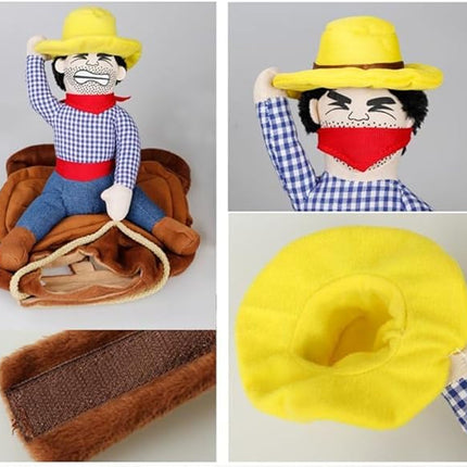 Hotumn Dog Costume Pet Costume Pet Suit Cowboy Rider Style Dog Halloween Costume Pet Funny Clothes(L)