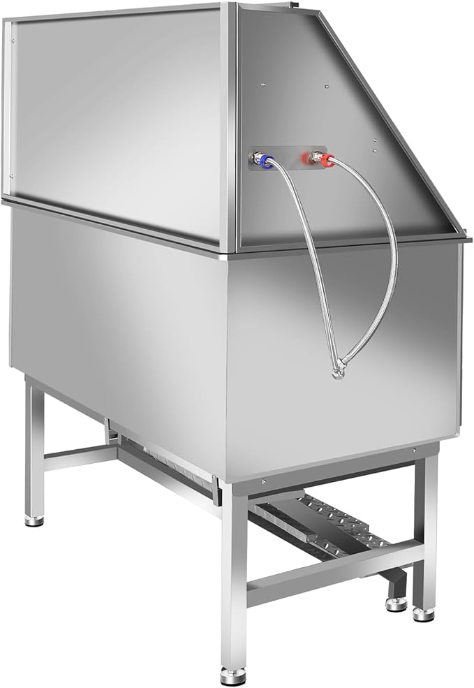 Professional Stainless Steel Dog Grooming Tub W/Soap Box, Faucet,Rich Accessory, Bathtub For Multiple Pets, Washing Sink For Home