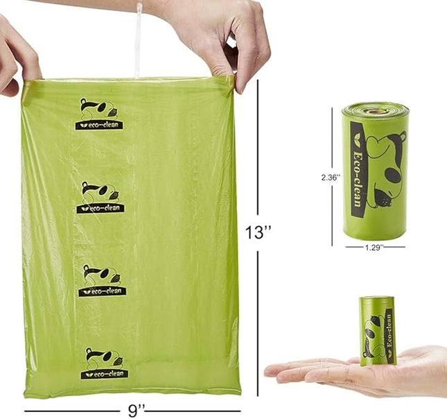 ECO-CLEAN Dog Poop Bags, 24 Rolls/360 Bags with Dispenser, Dog Waste Bags, Unscented, Leak-Proof, Easy Tear-Off