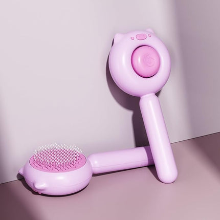 Cat Brush Dog brushes with Release Button for Shedding Grooming, fit for Long or Medium Haired Cats, Lightweight Skin Friendly Pet Brush Hair Removal Comb Brushes for Kitten