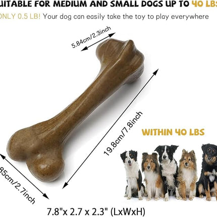 Aggressive Dog Chew Toys - Nylon Bones, Indestructible, Durable Teething Toys for Medium Large Dogs, Extreme Chew Toys, Beef Flavor (2pcs)