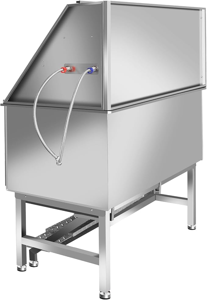 Professional Stainless Steel Dog Grooming Tub W/Soap Box, Faucet,Rich Accessory, Bathtub For Multiple Pets, Washing Sink For Home