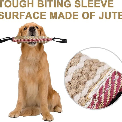 Storystore Dog Tug Toy Dog Training Bite Pillow Jute Bite Toy - Best for Tug of War, Puppy Training Interactive Play - Interactive Toys for Small and Medium Dogs