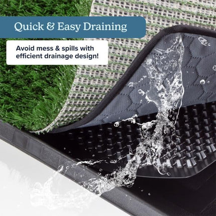 Artificial Grass Puppy Pee Pad for Dogs and Small Pets - Set of Three 18.25x14.25 Inch, Reusable 3-Layer Turf Pads for Dogs - Indoor and Outdoor Fake Grass Potty Pet Supplies by PETMAKER