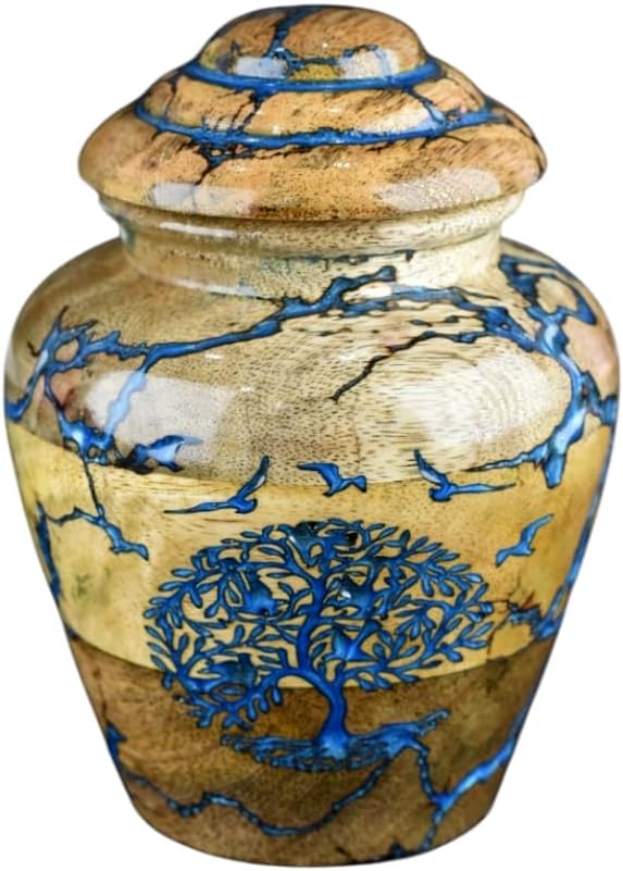 Wooden Cremation Urn for Pets Ashes Adult - Resin Urns for Dog Ashes Box for Cats Ashes - Decorative Urns - Burial and Funeral Box (Small - 20 lbs)