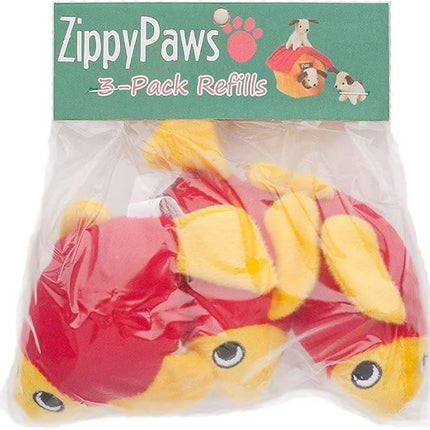 ZippyPaws - Sea Buddies Burrow, Interactive Squeaky Hide and Seek Plush Dog Toy - Fish Miniz, 3 Pack