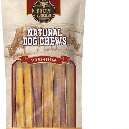 Bully Bunches Premium 6 Inch Thick Odor-Free Bully Sticks for Small & Medium Dogs - Long Lasting Chews for Oral Care- All Natural & Single Ingredient, 100% Beef Dog Treat, Rawhide Free (10 Pk)