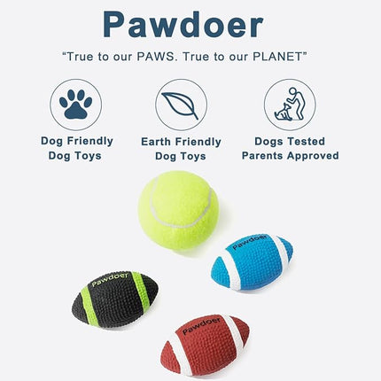 Squeaky Dog Ball, Soft Latex Rubber Squeaky Toy for Small Dogs Puppies, Cute Bounce Squeak Football for Fetch Play