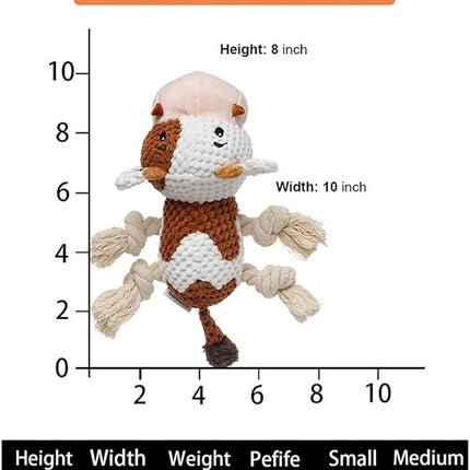 Dog Toys Set, Large Dogs Toy, Stuffed Animal Dog Chew Toy, Soft Plush Dogs Toys Pack for Small. Middle, Large Breed(3-Pack, Cow)