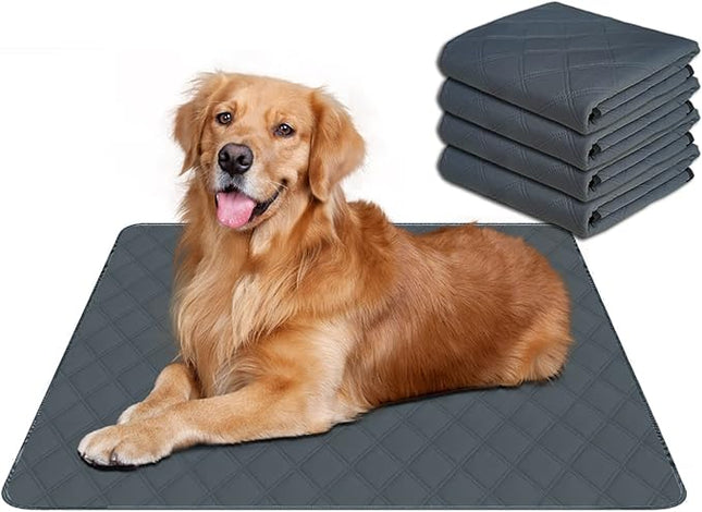 RIOUSSI Washable Pee Pads for Dogs, Reusable, Absorbent, Leakproof, Non Slip Pet Puppy Pads for Potty Training. Dark Gray, 20x28 Inch(4pack)