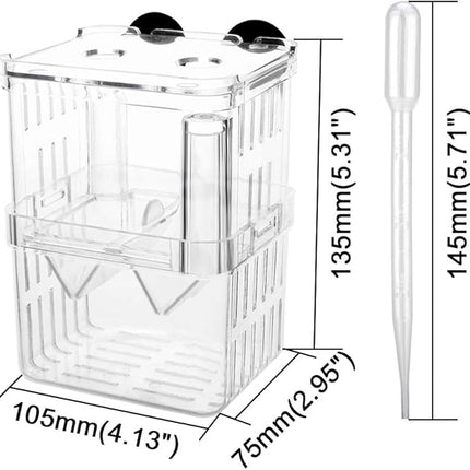Senzeal Aquarium Fish Breeder Box Plastic Fish Isolation Breeding Box Hatching Incubator Box for Baby Fishes Shrimp Clownfish Guppy