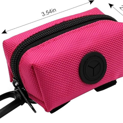 SLOSN 3 Pack Pet Waste Bag Dispenser with Zippered Portable Dog Poop Bag Holder, Great Accessory for Walking, Running with Dog (RoseRed Green Black)