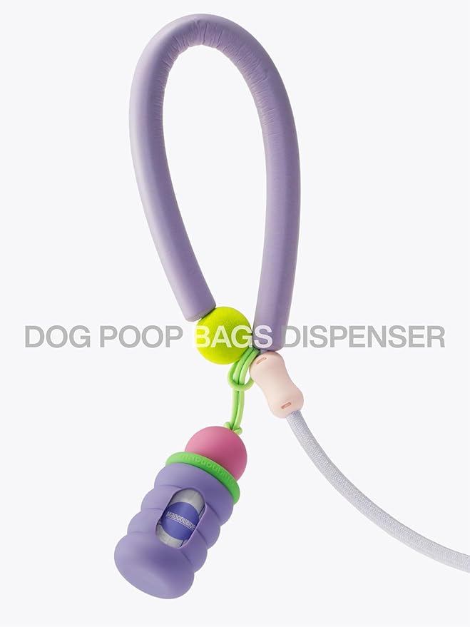 Dog Poop Bags with Dispenser, Leak Proof and Extra Thick Pet Waste Bags for Walking Dog and Cats Litter, 1 Bag Holder and 105 Bags (Caramel)