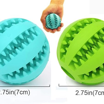 Sunglow 2 Pack Dog Toy Ball - Nontoxic Bite Resistant Teething Toys for Small/Medium/Large Dog and Puppy Cat, Dog Pet Food Treat Feeder Chew Tooth Cleaning Exercise Game IQ Training