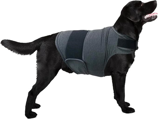 Dog Anxiety Shirt, Jacket Stress Relief Coat, Adjustable Vest for Fireworks, Thunderstorm, Calming Vest Wrap Clothing for Dogs (L)