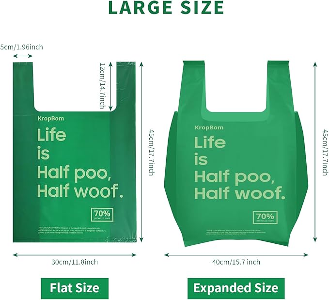 125 Count Cat Poop Bags Large Pet Waste Sacks with Handles, Disposable Litter Bags for Pet Poop, Extra-Thick Waste Bags Easy Tie Leak-Proof Strengthen Unscented