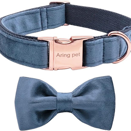 ARING PET Bowtie Dog Collar-Velvet Dog Collars with Removable Bowtie, Cute & Comfortable Dog Collar.