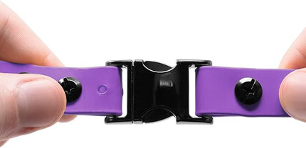 Educator Quick Snap Bungee Dog Collar, Biothane, Waterproof, Odorproof, Easy Connect and Disconnect Clasp and D Ring with Comfort Bungee Loop, Adjustable for Custom Fit, 3/4-Inch, Purple